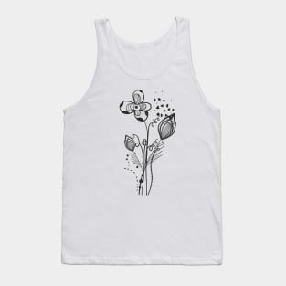 Summer time abstract black flowers Tank Top